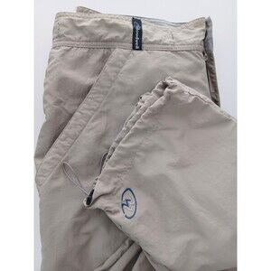 CLOUDVEIL Tan Beige Pants Nylon Mens 36 Camping Hiking Fishing Draw Cord Ankle